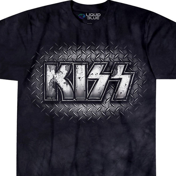 KIss Band Metal Logo Liquid Blue metal rock Official T-Shirt M NWT - Picture 3 of 3